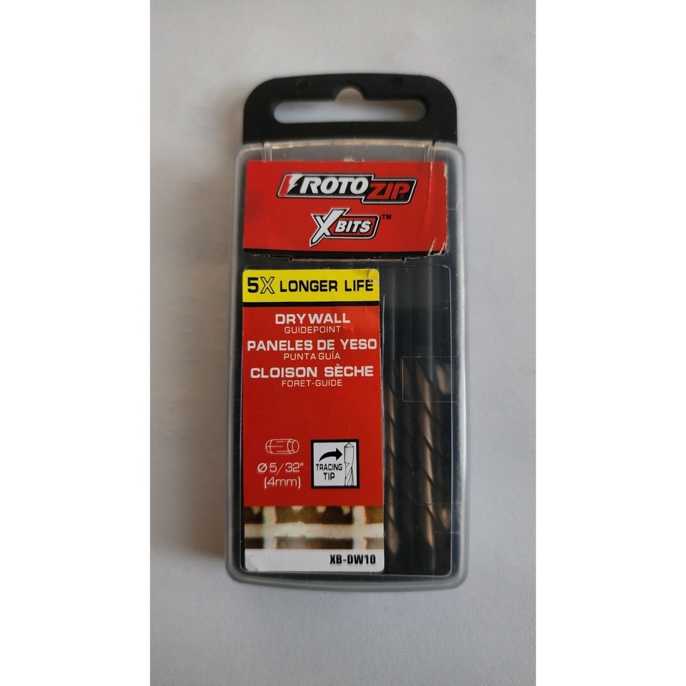 RotoZip XB-DW10 X-Bits Drywall Guidepoint Cutout Bits 5/32 Inch 10-Pack